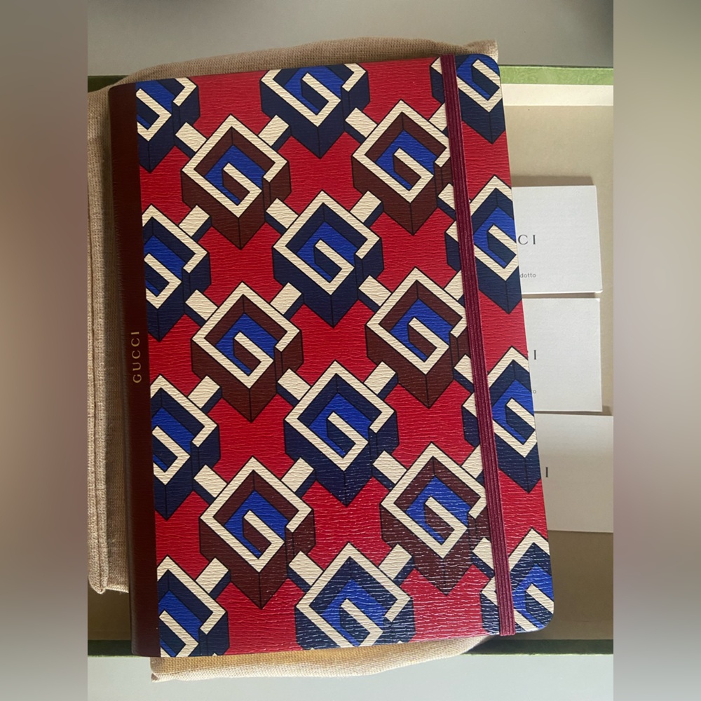 Gucci Red and Blue Patterned Journal